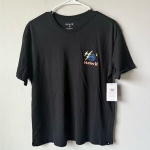 Hurley Men's Black Tee with Colorful Graphic